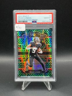 2023 Select Dragon Scale Prizm #6 Drake London #/70 PSA GEM MT 10 (Case Hit)