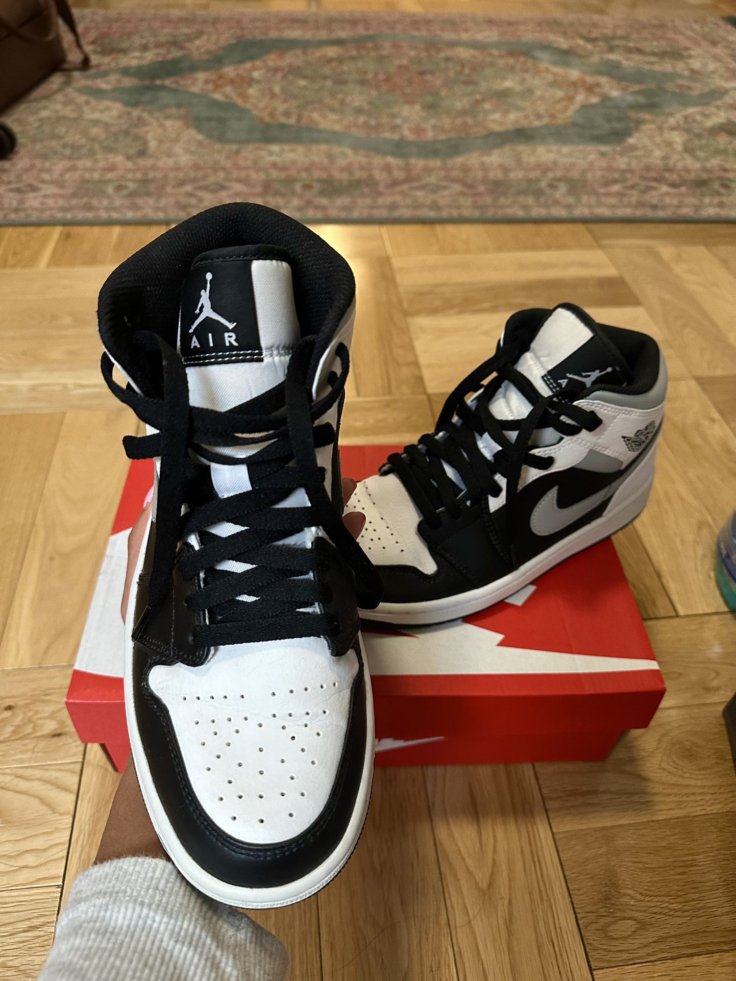 Nike Air Jordan 1 Mids Grey Black White 