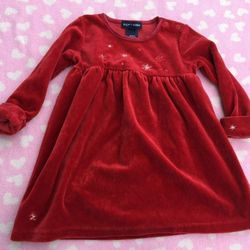 Ralph Lauren Baby Girl Red Velvet Dress Holiday Christmas Size 12-18 Months