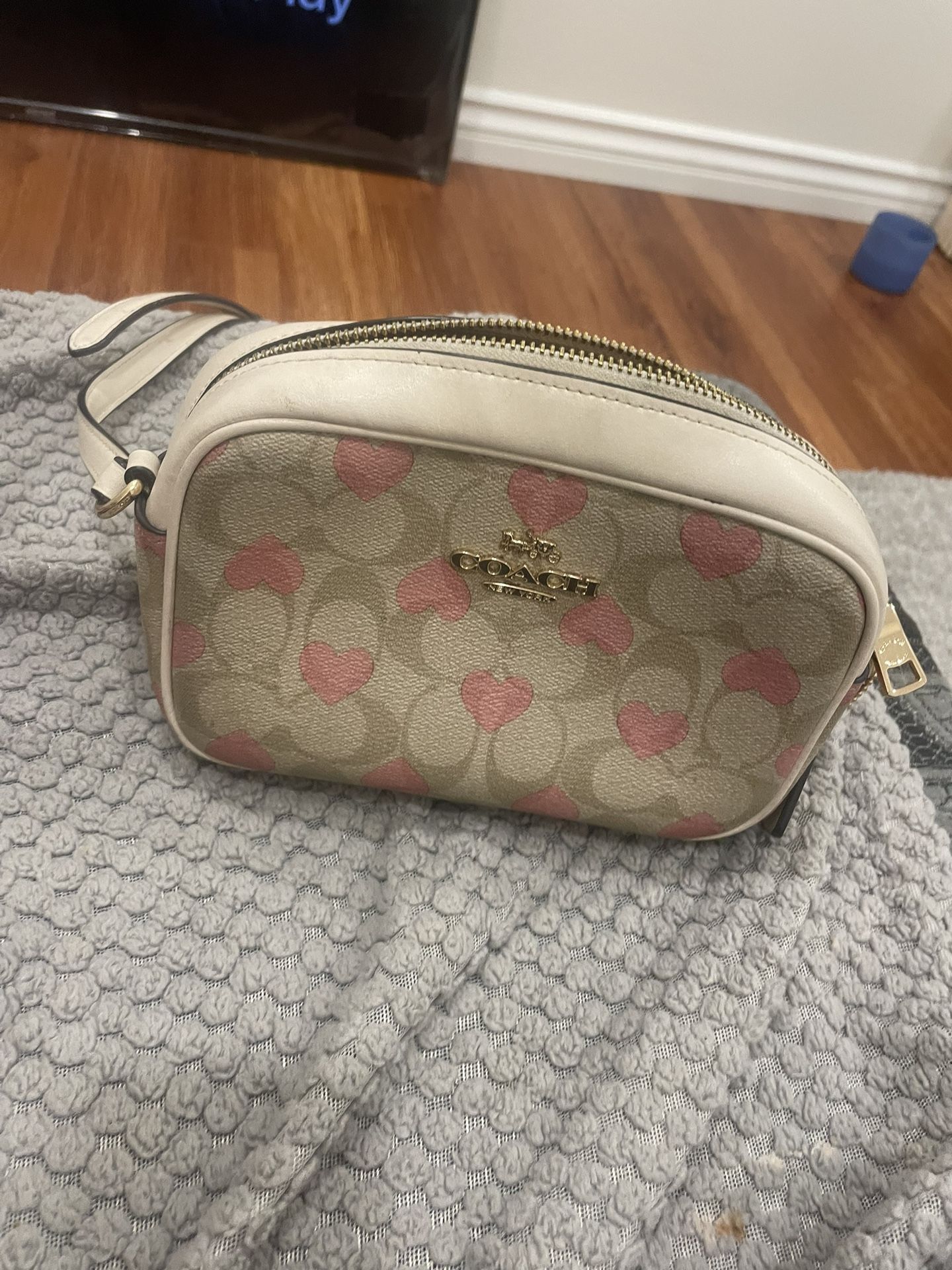 Coach Heart Print Hand Bag