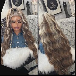 Human Hair Blended Lace Front Wig 