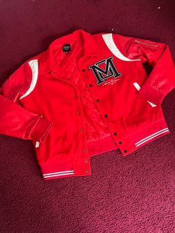 BoohooMAN Red Varsity Bomber Jacket