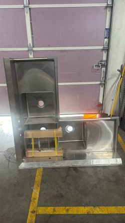 Three compartment sink.