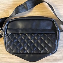 New, Nice Black Faux Leather  Belt Bag 