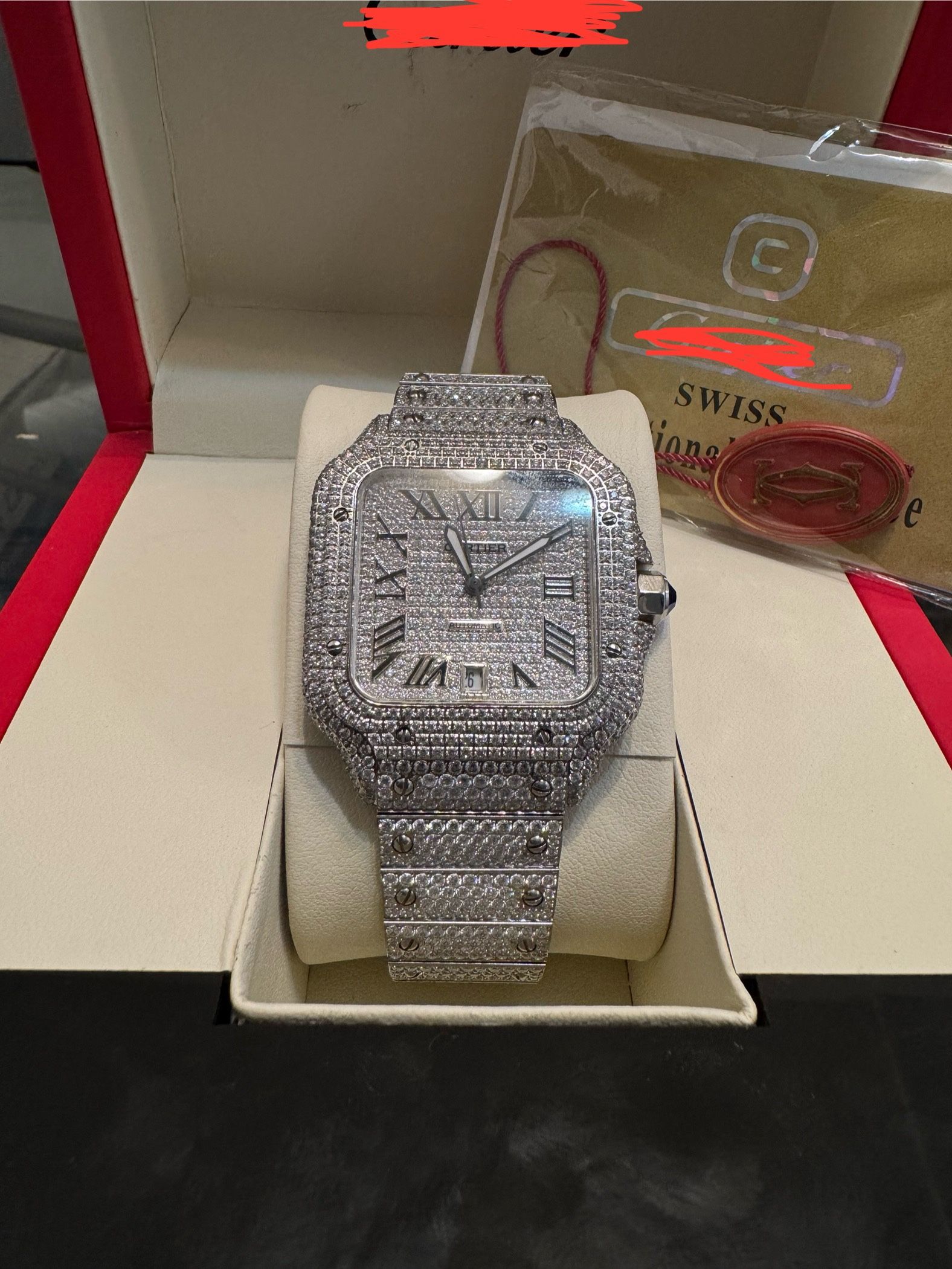 Moissanite watch Top Quality Stainless Steal
