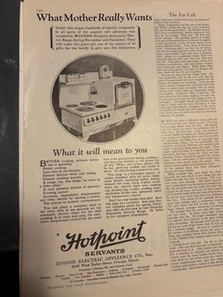 Vintage 1927 Hotpoint Electric Range Magazine Ad