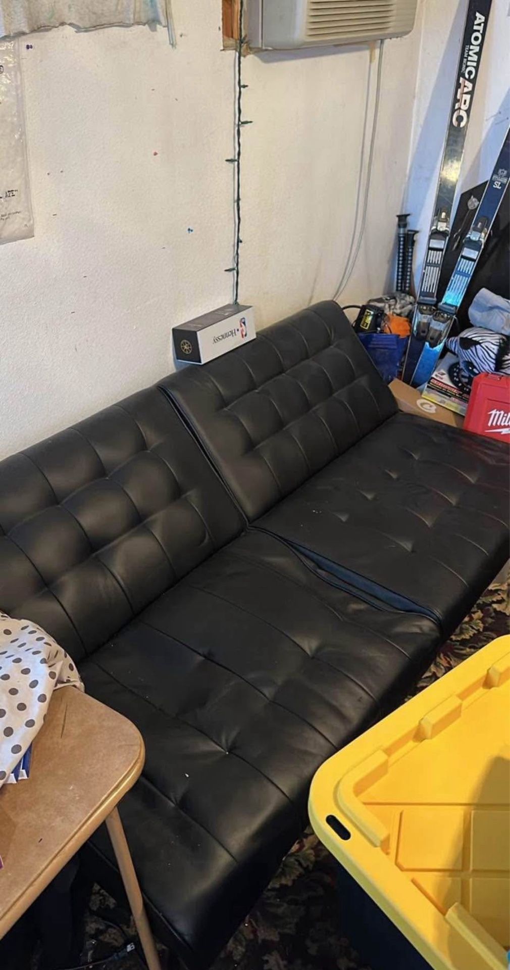Black Foldable Couch Turns Into Bed