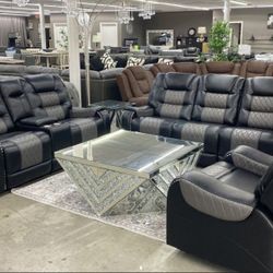 3pc Black Reclining Set