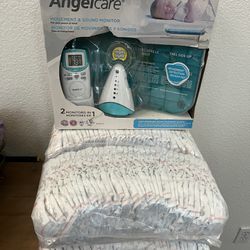 Baby Monitor and 2 Packs If Newborn Diapers 