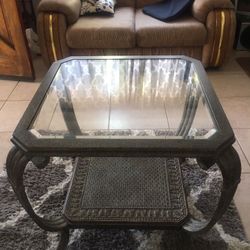 Coffee glass top table 26x26x25 tall $30