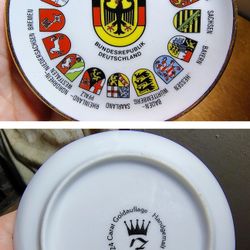 Vintage German Porcelain Bundle – 24k Gold Plate + Lidded Bowl – Perfect Condition