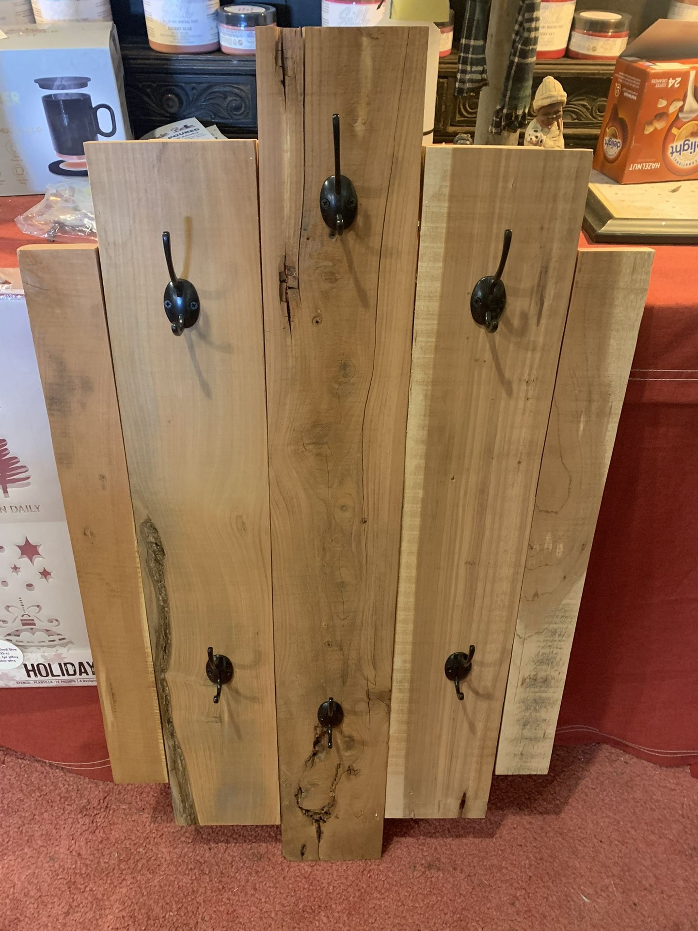 Handmade Recycled Wood Hat Rack