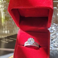 3ct Round Cut Moissanite Engagement Ring with 2mm Band 925 Sterling Silver