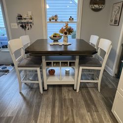 Counter Top Height Drop Leaf Table With 4 Chairs