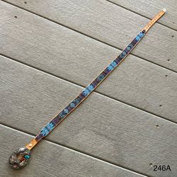 Handmade Sterling and Beaded Leather Belt