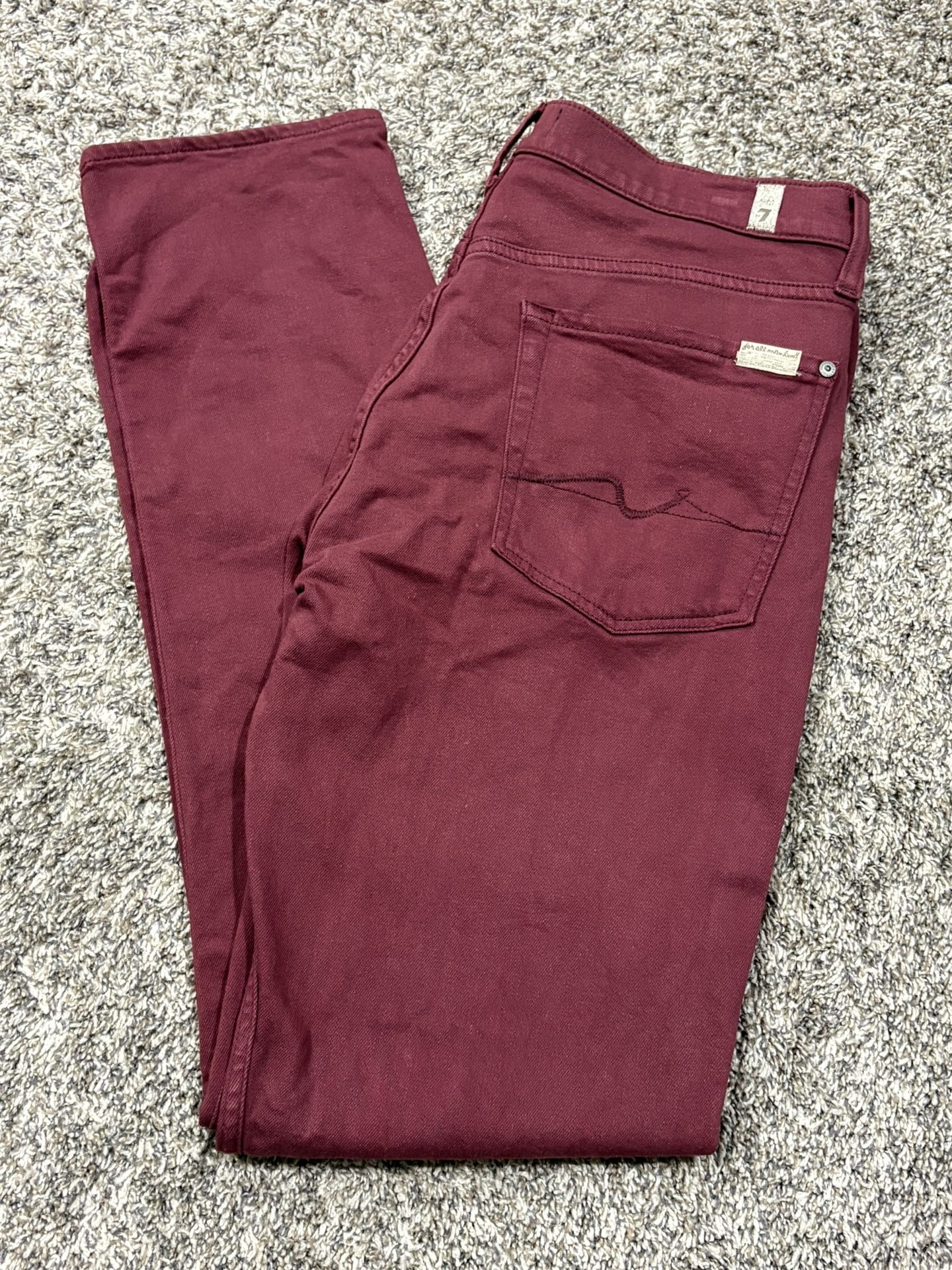 Men’s 7 FOR ALL MANKIND Burgundy Jeans - Size 33 x 33