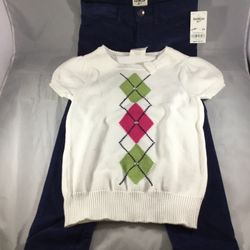 Girls Oshkosh b’gosh & 6X Pants Crazy 8 Knit Top Set