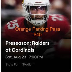 Orange Parking Pass For Raiders And Cardinals Game. $40