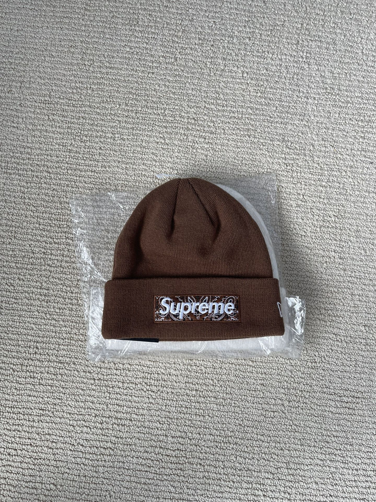 supreme brown bandana box logo beanie