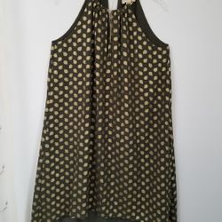 MICHAEL Michael Kors Women's Bergalia Foiled Chain Neck Trapeze Dress

