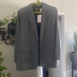 Gray Leather Jacket