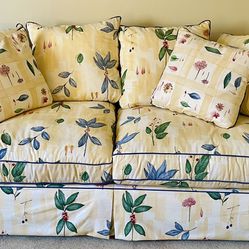 Yellow Floral Sofa Bed