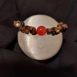 Tigers Eye, Fire Agate, Obsidian Crystal Bracelet 