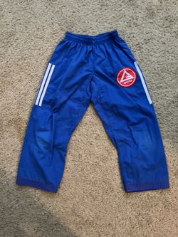 Blue Adidas Gracie Barra Gi Bottoms, Boys