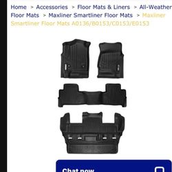 2014-2018 SUBURBAN,TAHOE, YUKON,DENALI,SILVERADO,SIERRA SMARTLINER LASER FIT MATS NEW IN BOX $290 ON AMAZON ASKING $180/TAPETES CAMIONETAS CHEVY-GMC