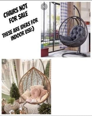 Yorba Hanging Chair with stand Tan Cushion Brand New for Sale