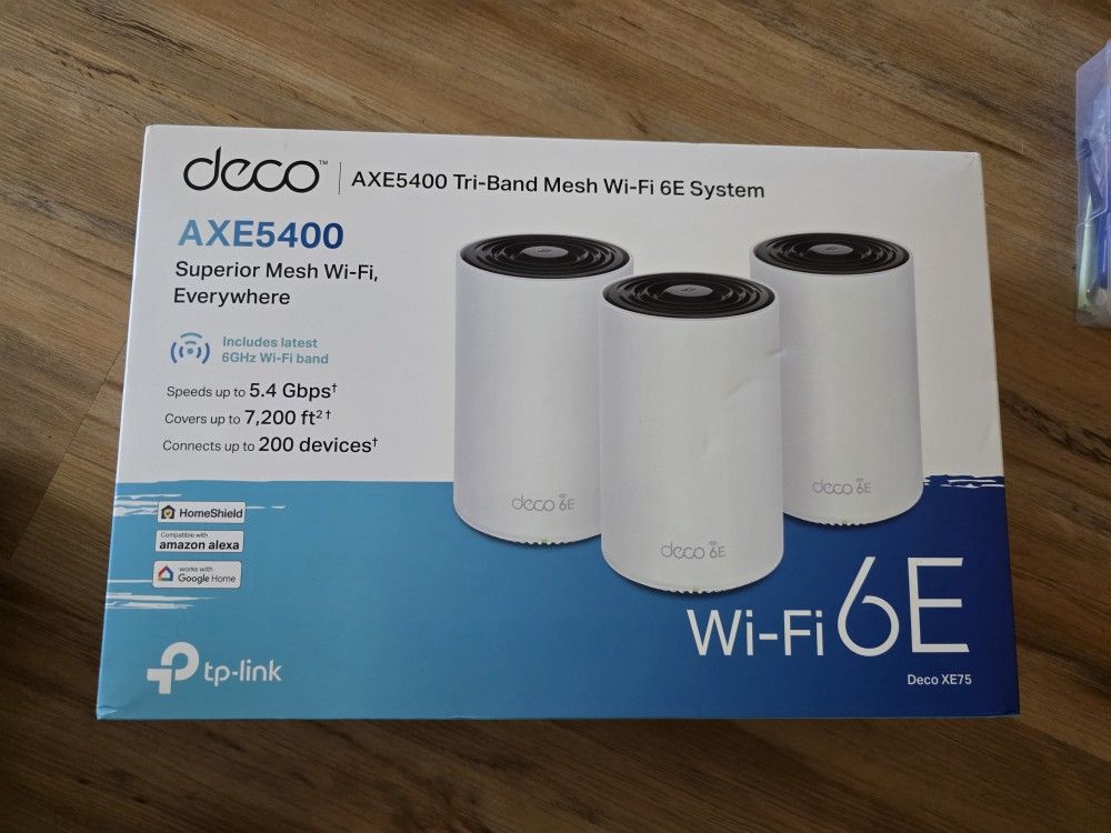 TP-Link Deco AXE5400 Pro Tri-Band Mesh Wi-Fi 6E System (Deco XE75 Pro) - 3 Pack