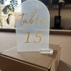 Frosted Table Numbers 