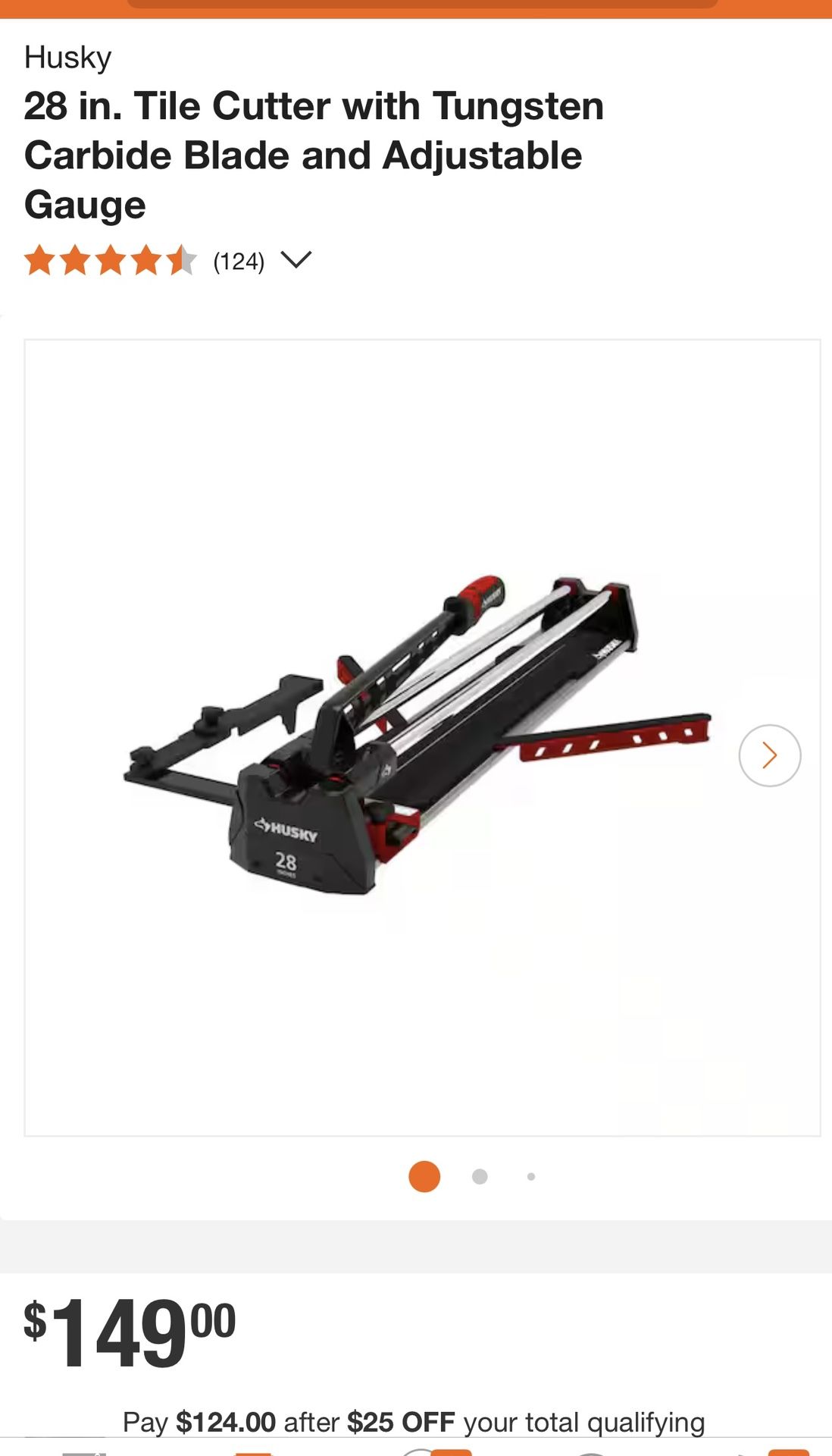 Husky 24 in. Tile Cutter with Tungsten Carbide Blade and Adjustable Gauge