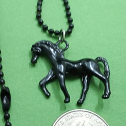 Black Stallion Pendant Necklace 