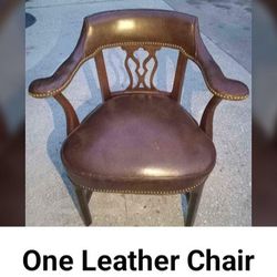 Metal Button Leather Chair