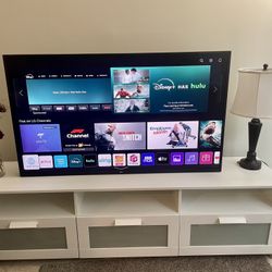 ‏White TV Stand with Storage, Great Condition