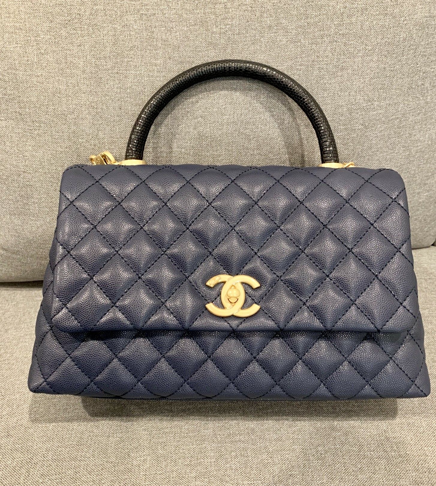 Authentic Chanel Flap Bag With Top Handle