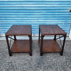      2 pinebrook end tables. Each measures approx: 22" wide x 26" deep x 24.5" tall. Pick up in N Phoenix 