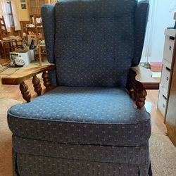 Rocker Recliner with Wooden Arms