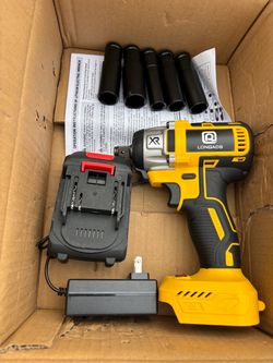 Longads XR Cordless Impact Wrench with Battery and Sockets
