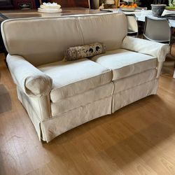 Vintage Sofa Loveseat With Animal Print Upholstory