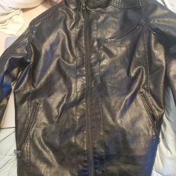 Large Faux leather jacket Men