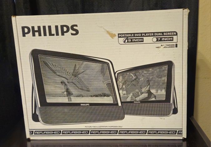 Philips 9" Dual Portable Travel Car DVD Player