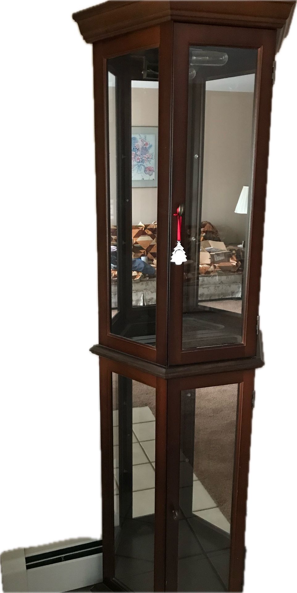 Vintage Wood Curio Cabinet