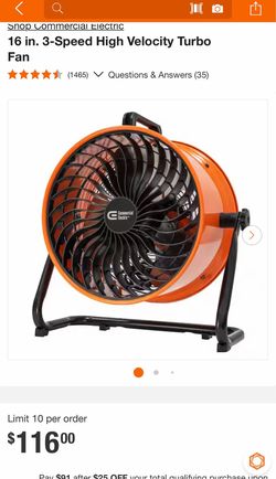 16 inch commercial  fan