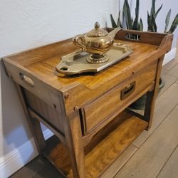 Boho MCM Chinoisserie Style Side Table End Table Or Small BAR Table
