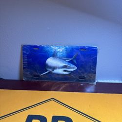 SHARK GREAT WHITE SHARK Metal Novelty Car License Plate Auto Tag