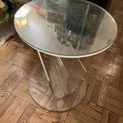 Acrylic Round Table With Glass Top And  Book Stand Bundle 