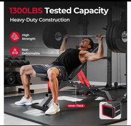 FLYBIRD WB7 Weight Bench, Commercial Grade Adjustable Weight Bench - 1300LBS Workout Bench