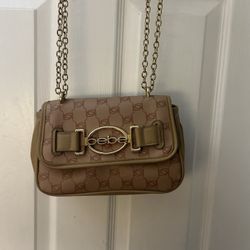 Brown and tan Bebe crossbody bag 
